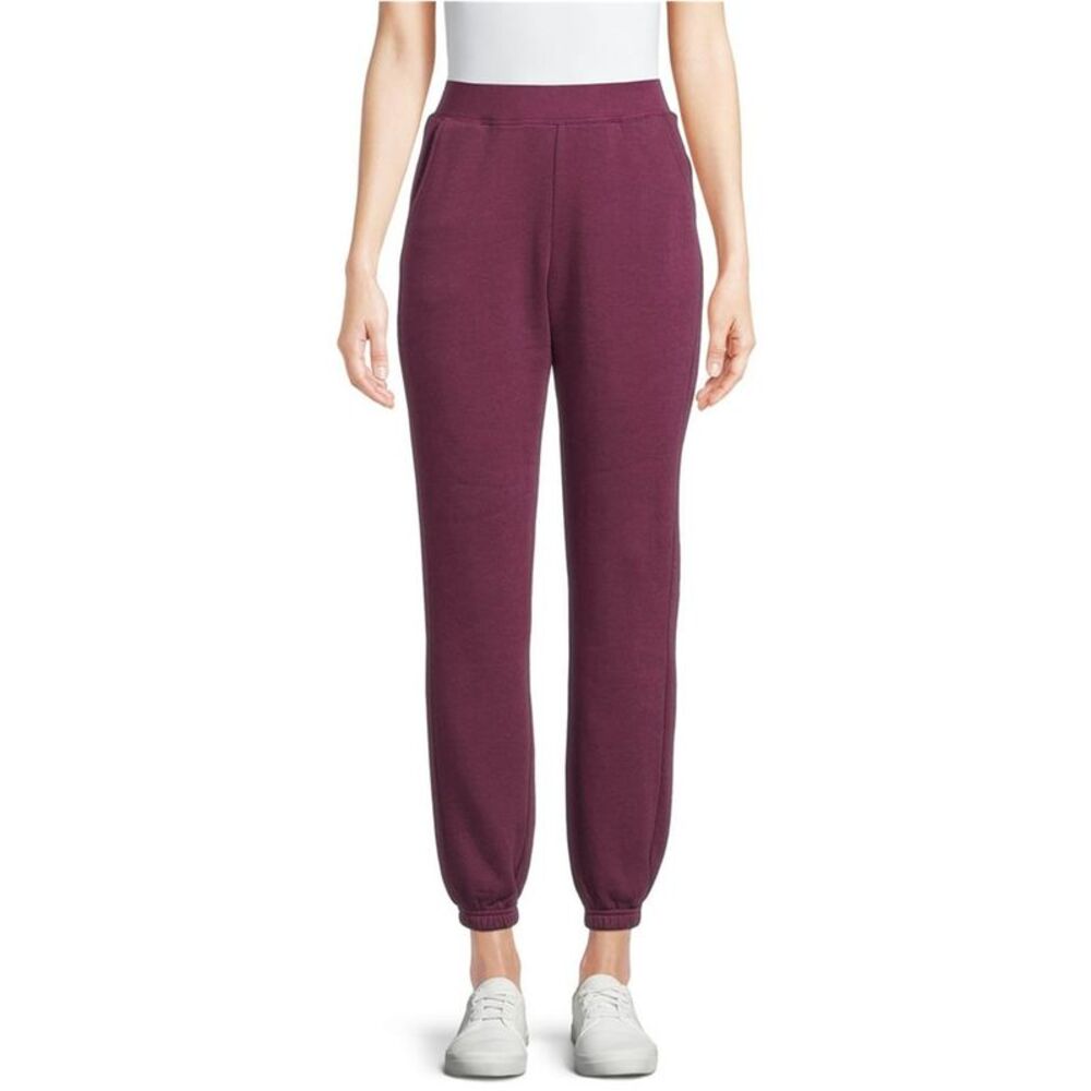 Athletic Works Womens Juniors Solid Tapered Relaxed Sweatpants Athletic Pants...